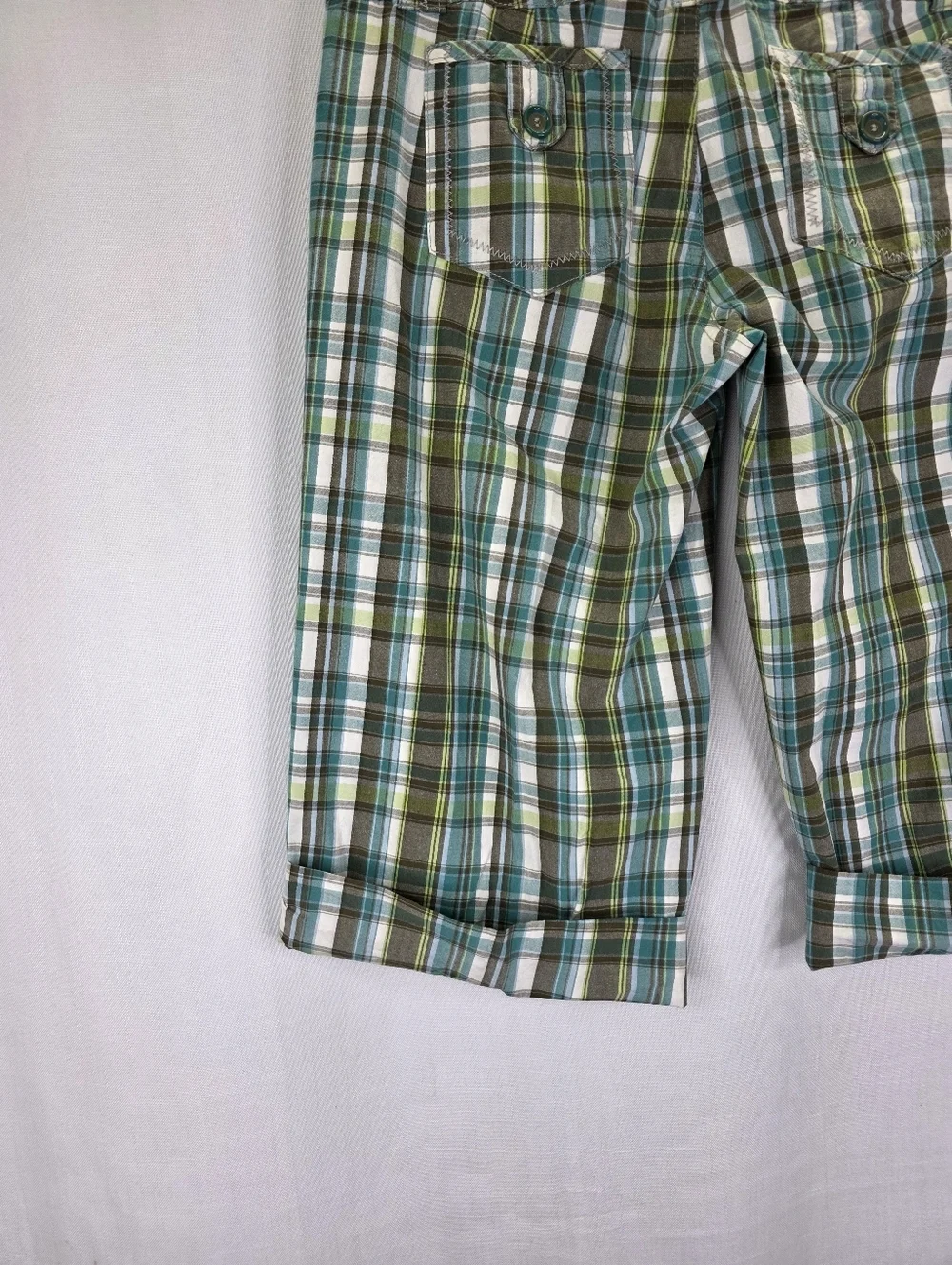 Rewind Y2K 00s Low Rise  Preppy Bermuda Shorts Multicolor Plaid Size 9‎ Juniors